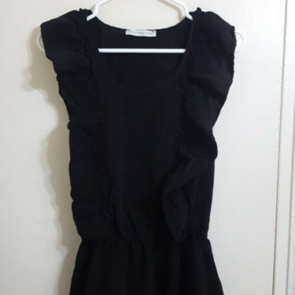 Objects Without Meaning Small Black Ruffle Dress Sleeveless GUC